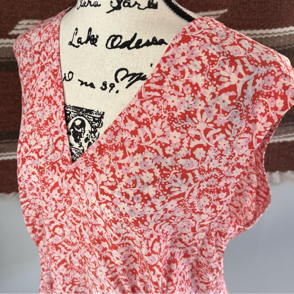 Rebecca Taylor Silk Provence Floral Block Print V-Neck Top - Picture 6 of 11